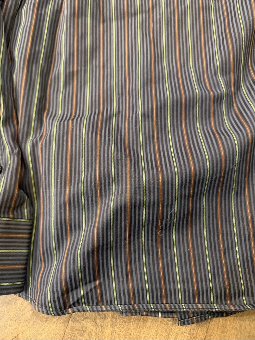 Bugatchi uomo black Multi-Stripe Dress Shirt - Picture 6 of 6
